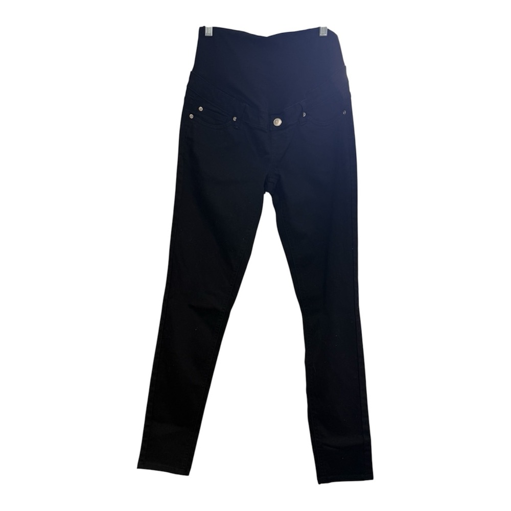 Hybrid & Company Black High Waist Control Band Maternity Skinny Jeans